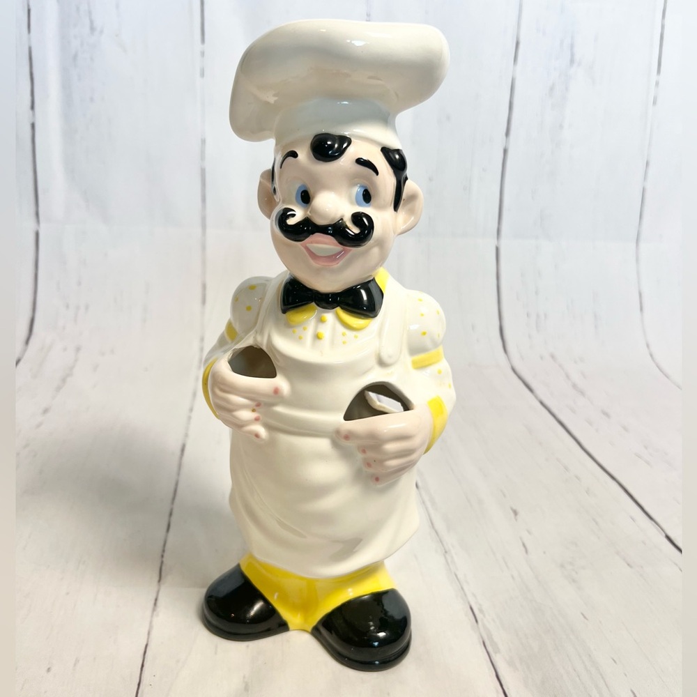 Vintage 1979 Jolly Chef Ceramic Kitchen Utensil Holder Kitschy 12" Tall
